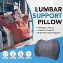Lofty Aim Lumbar Support Pillow for Car, Memory Foam Lumbar Pillow for Lower Back Pain Relief - Back Cushion for Driving, Chair Support for Car-Office Chair, Wheelchair - Dark Grey, 16.9*12.2*4