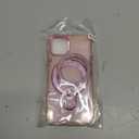 Meifigno Magnetic Case with Removable Phone Ring Stand for iPhone 16 Pro Max 6.9, [Glitter Card & Wrist Strap] [MagSafe Compatible] [Built in Mirror] Phone Ring Stand + Phone Case Kit, Rose Gold | 6.9'', Glitter Card, Wrist Strap, MagSafe Compatible, Built in Mirror