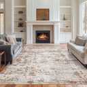 Art&Tuft Washable Rug, Anti-Slip Backing Abstract Area Rugs, Stain Resistant Rugs for Living Room, Foldable Machine Washable Area Rug(6'x9', 01-Rust)