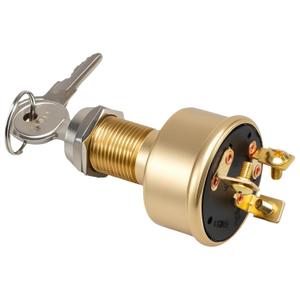 Heavy Duty Marine Ignition Switch 15Amps 12Volts 3 Position Off-On-Start with 2 Keys for Boats Replace# MP39060-1 50-11621