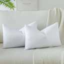 OTOSTAR Pack of 2 Velvet Soft Solid Decorative Throw Pillow Covers 16 x 24 Inch Pillow Covers Lumbar Cushion Case Couch Pillowcases for Sofa Bed Home Decor (Pure White) (24" x 16" (Pack of 2))