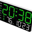 Large Display USB Digital Alarm Clock, Clock with Temperature Display, Voice Control, for Bedroom Living Room Or Office Environment(A)