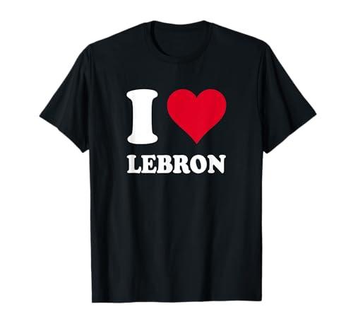 Red Heart I Love Lebron T-Shirt, M, Black