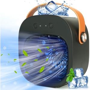 Portable Air Conditioners, 5200mAh Rechargeable Mini Air Conditioner Fan, 3 Wind Speeds Quiet Personal Small Desk Air Cooler Fan for for Bedroom, Car, Home, Camping, Travel, and Office