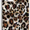 J.west Case Compatible with iPhone 12 Mini 5.4-inch, Luxury Glitter Sparkly Leopard Cheetah Print Design Translucent Clear Durable Soft Silicone Protective Phone Case Cover for Girls Womens (Bling)