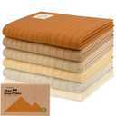 KeaBabies Organic Cotton Burp Cloths Baby Girl, Boy - 6-Pack Large Burping Clothes for Babies, Spit Up Rags, Super Soft & Absorbent Newborn Wash Towels, Gender Neutral, Non-Shrink (Stria, Terracotta)