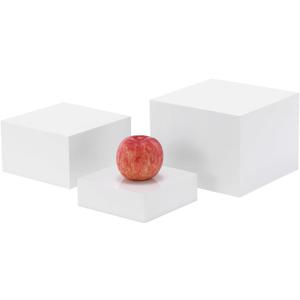Sets of 3 Acrylic Catering Supplies Display Stand Buffet Risers for Food, Dessert Table Display Set, Retail Counter, Nesting Risers with Hollow Bottoms (White, 1Set)