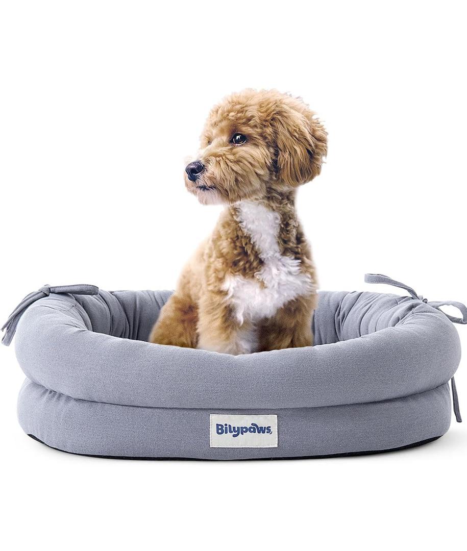 Orthopedic Dog Bed for Medium Size Dogs, Pet Sofa Bed with Egg Crate Foam, 4-Sided Bolster, Removable Washable Cover & Anti-Slip Bottom, Medium Gray