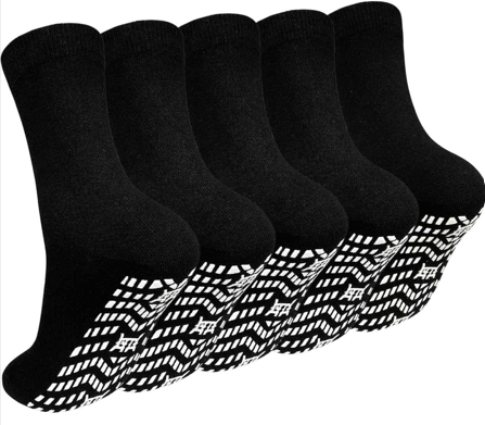 4 Pack Of Artfasion Non Slip Socks Men: Women Grip Anti Slip Socks for Seniors Hospital Yoga Pilates