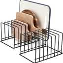 Chunful 2 Pack 7-Slot Cutting Board Rack Organizer Cookie Baking Sheet Rack Pan Organizer Pot Lid Holder Metal Tray Dividers for Kitchen Cabinet Storage Bakeware