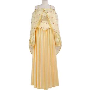 Queen Costume Women Girls Yellow Dress Cape Cosplay Outfits Full Set for Halloween (X-Large, Adult)