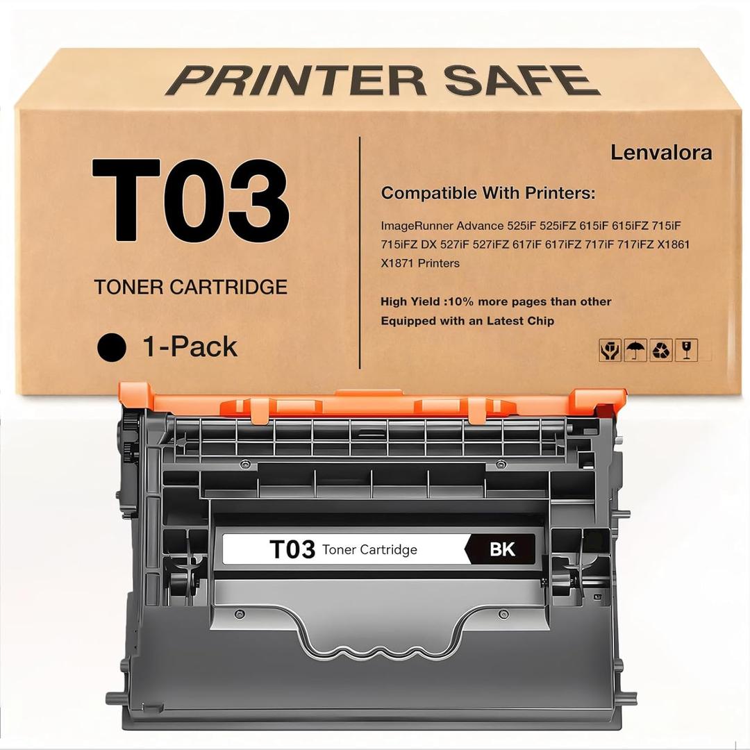 T03 Black Toner Cartridge Replacement for Canon T03 2725C001AA for Canon ImageRunner Advance 525iF 615iF 715iF 525iFZ 615iFZ 715iFZ DX 527iF 527iFZ 617iF 617iFZ 717iF 717iFZ Printer