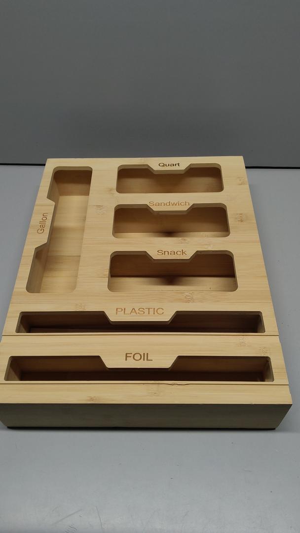 BSHSPX Magnetic Storage Bag Organizer 6 In 1 Ziplock Bag Organizer for Fridge and Drawer, Foil and Plastic Wrap Organizers with Cutter, Food Storage Bags Organizers for Gallon Quart Sandwich Snack