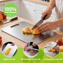 Titanium Cutting Board 3-Piece Set 100% Pure Titanium Cutting Boards for Kitchen - Double-Sided Food-Grade Chopping Board Non-Stick Durable and Easy to Clean, Small, Medium, Large