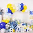 Blue Yellow Lemon Balloon Garland Arch Kit,Royal Blue Yellow White Balloons for Summer Baby Shower Bridal Wedding Graduation Birthday Lemonade Theme Party Decorations