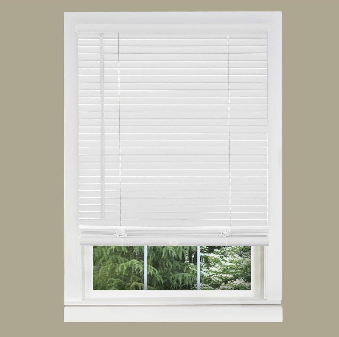 Cordless 1 Inch Window Blinds, Mirrotek Cordless Blinds Light Filtering Mini Blinds (30'' x 64''), White