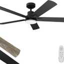 Ceiling Fan with Light 52-Inch, Remote Control Reversible DC Motors, 3CCT Dimmable Timer Noiseless, Black Ceiling Fan for Bedroom Living Room, Indoor&Outdoor ETL Listed