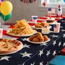 2 Pack Vintage American Flag Tablecloth, 54x108" Disposable Plastic Table Covers, Patriotic Stars and Stripes Design for 4th of July, Memorial Day, Independence Day Party, Outdoor Picnic & BBQ Dcor