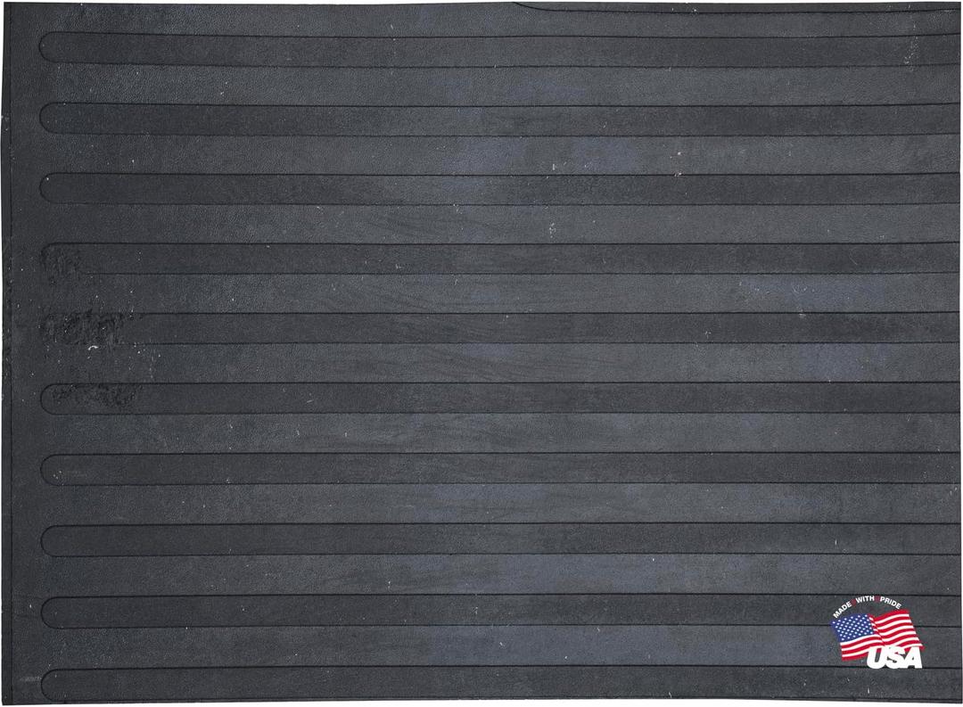 Boomerang Rubber 4400000, 4 in x 6 in Utility All-Purpose Rubber Mat, 3/8 in Thick, Grooved Bottom Drainage, Made in USA, Recycled Tire Cord Reinforced Rubber for Farm Use, Truck Beds and Trailers