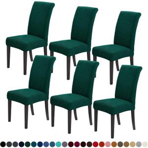 Joccun Christmas Chair Covers for Dining Room Set of 6, Dining Chair Slipcovers Stretch Dining Room Chair Covers Seat Protector,Washable Parsons Chair Cover for Home,Hotel,Banquet(Hunter,6 Pack)