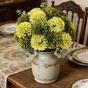 Kimura's Cabin 20Pcs Green Chrysanthemum Artificial Flowers Fake Silk Mums Flower with Stem Balls Flowers for Wedding Bouquets Arrangements St Patricks Day Home Garden Table Centerpieces DIY Decor