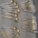 Gold Silverware Set - 60PCS Stainless Steel Silverware Set for 12, Includes Forks Spoons and Knives, Utensil Sets for Home Kitchen Restaurant, Dishwasher Safe