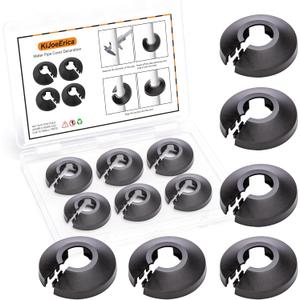 6 Pcs Fit 1/2 Inch Flange Water Pipe Cover Decoration black 16mm(5/8") Plastic PP escutcheon plate 1/2 inch Cover for Wall Pipe Tube Decoration