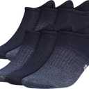 adidas Men's Superlite No Show Socks with Arch Compression (6-Pair) (Large, Legend Ink Blue/Shadow Navy/Magic Grey)