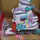 SULIFEEL Rainbow Unicorn Inline Skates for Girls Boys 4 Size Adjustable Light up Wheels Skates for Kids Beginner M