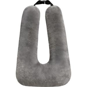 Car Pillow for Kids, Travel Pillow for Car, Car Sleeping Pillow for Kids and Adults with Adjustable Strap, Car Travel Essentials, Road Trip Pillow for Head and Neck Support,Grey, 18*28in
