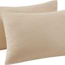 FRYE Cotton Linen Blend Beige Cotton 2-Piece King Pillowcases, Solid, 60% Cotton/40% Linen, for Men and Women, Oeko-TEX Certified Confidence