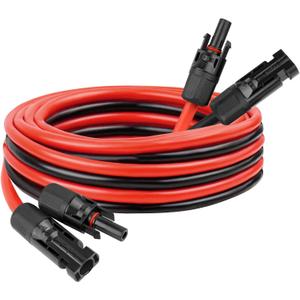 10 AWG Solar Extension Cable 5FT, Flexible Solar Panel Wire with Male to Female Connector Parallel Tinned Copper Wire for Solar Panel, Automotive, RV, Boat, Outdoors