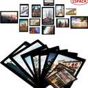 Magnetic Photo Picture Frame, Photo Collage for Refrigerator, Holds 4X6 inches, 3.5X5 inches, 3X4.5 inches, 2.5X3.5 inches, and a Free Combination Dimensions, 15 Pack, Black