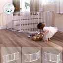 Babelio Baby Gate Extra Wide, Auto Close Dog Gate Pet Gate for House Stairs Doorways Fireplace (White, 72" Wide Gate - 3 Panels)