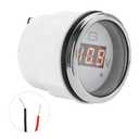 Marine Voltmeter, Waterproof Antifog LED Digital Battery Voltage Gauge, 2in Universal Stainless Steel Volt Gauge with Smart Alarm for Car, Boat, Auto, Marine(White)