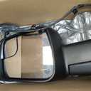 Left Driver Side Matte Black Mirror Compatible With Ram 1500 2019-2025 Power Folding Heated Mirror With Turn Signal Puddle Light Temperature Sensor Replacement for 68462769AB (14Pins)