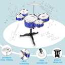 Toddler Drum Set Kids Jazz Drum Kit 8 Piece - Educational Percussion Musical Instruments Toy Playset Christmas Birthday Gift for Boys Girls, Blue