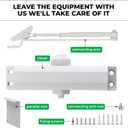 Automatic Door Closer - Grade 3 UL10C Hydraulic for Commercial Residential Doors, (99-145 lbs), Silent No Slam Adjustable Easy Install (Silver)
