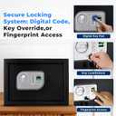 Serenelife Heavy Duty Fireproof Electronic Fingerprint Safe Box | Electronic Lock with Mechanical Override, Digital Touch Button Control Pad | Includes 2 Keys for Unlocking | 9.8D x 13.8W x 9.8H