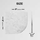 Marble Corner Shower Shelf, 9 Inch Big Carrara White Marble Corner Shelf for Bathroom Shower Decor, Wall Mounted, Polished, 1 Pcs
