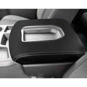 SENSHINE Armrest Cover for Chevy Silverado GMC Sierra Accessories 2019-2023 2024 Interior Accessories Center Console Cover Anti-Scratch Leather Armrest Decoration (Gray Stitches) (Style 2)