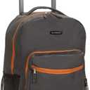 Rockland Double Handle 17" Rolling Backpack, Charcoal, One Size