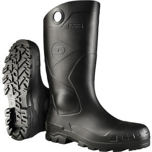 Dunlop Protective Footwear, Chesapeake plain toe Black Amazon, 100% Waterproof PVC, Lightweight and Durable, Size:12
