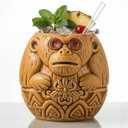Coconut Monkey Hawaiian Tiki Mug, Decorative Cocktail Drinkware, 1 Piece