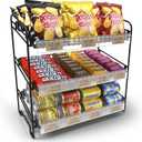 DS THE DISPLAY STORE Black 3 Tier Candy Display Rack – Chip Display for Snack Vendors, Food Trucks, Concession Stands & Retail Storefronts