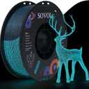 Sovol 3D Printer Luminous Filament, Glow in The Dark PLA 1kg (2.2 lbs) Spool 3D Printing Materials, Dimensional Accuracy +/- 0.03 mm, 1.75 mm, Shiny Blue
