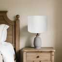White Lamp Shades Set of 2, Medium Drum Lamp Shade 13"Top x 13"Bottom x 10"High(Spider), Lampshades Replacement for Table Lamps Floor Lamps, Natural Linen Hand Crafted, Easy Assembly Required