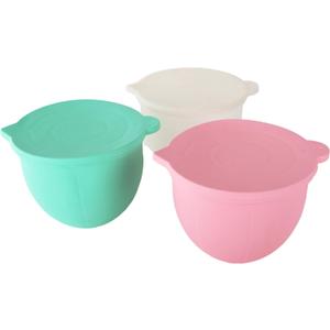 Silicone Liners for KitchenAid 5 Quart Stand Mixer - Stand Mixer Accessories for 4.5 Quart Mixer, No More Mixer Bowls Needed - 3 Liners & 3 Lids, Green & Pink & White