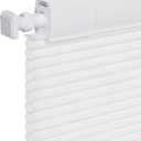 Cordless Honeycomb Cellular Shades No Drill No Tools Easy to Install UV Protection Indoor Windows Thermal Insulated Noise Reduction Blinds, Light Filtering-White (Basic Ver.)