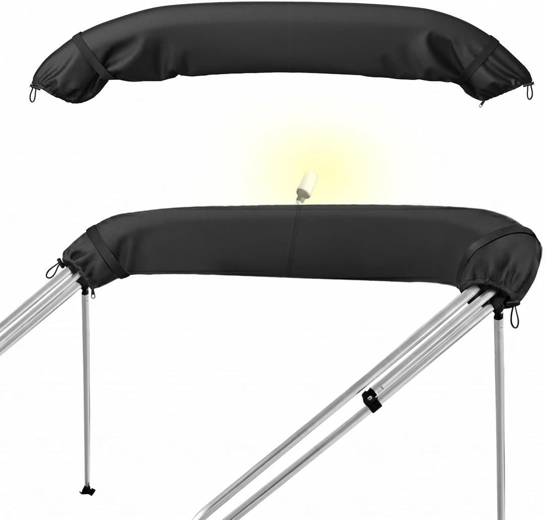 Oversize Bimini Top Storage Boot Cover, Waterproof Top Cover Boot, Suitable for Large or Oversized Frame Bimini Tops, Weatherproof Outdoor Cover, Fits up to 103" / 8.5' Wide, Black